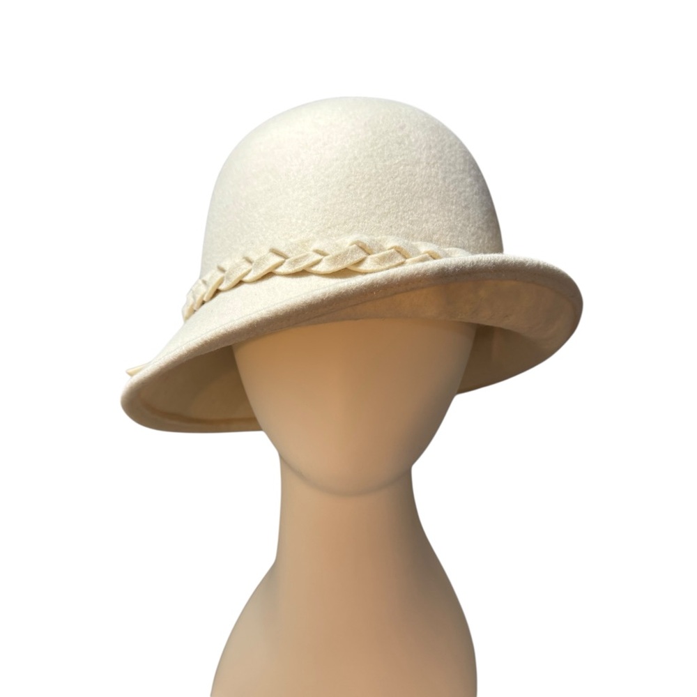 Collection XIIX Cream Braided Felt Cloche Hat
